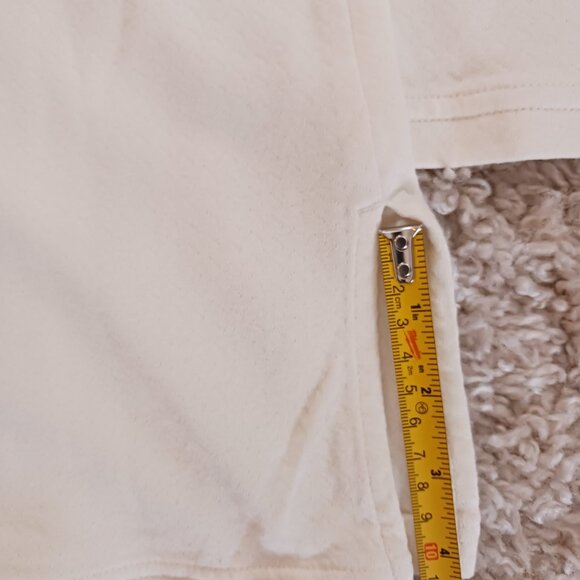 Women's Go Soft 3/4 Inch Sleeve Silk Button V-Neck Ivory Top Size Large Cotton - Picture 8 of 10